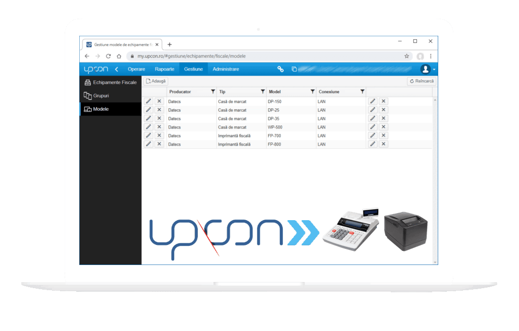 UpCon - Management centralizat pentru echipamente fiscale DATECS
