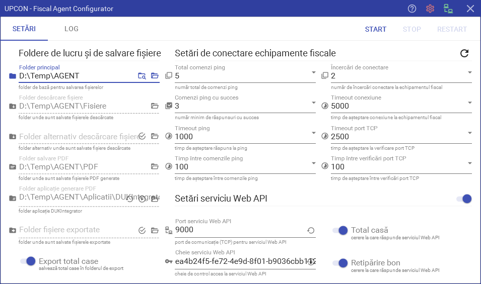 Capturi de ecran ale aplicației web UPCON